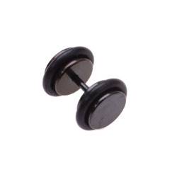 Šperky4U Falešný piercing do ucha černý - průměr 6 mm - FP01047