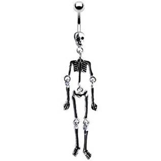 Šperky4U Piercing do pupíku - kostlivec - WP01090