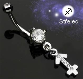 Šperky4U Piercing do pupíku - znamení Střelec - WP01149