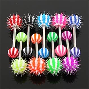 Šperky4U Piercing do jazyka silikonový střapec - PJ01196-PW