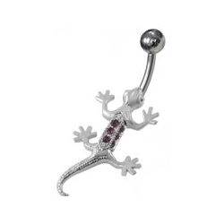 Šperky4U Stříbrný piercing do pupíku - ještěrka - BP01284-A