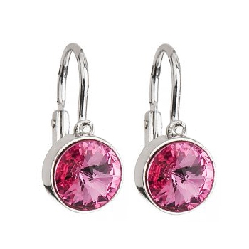 Detské strieborné náušnice s kryštálmi Crystals from Swarovski ®, rose