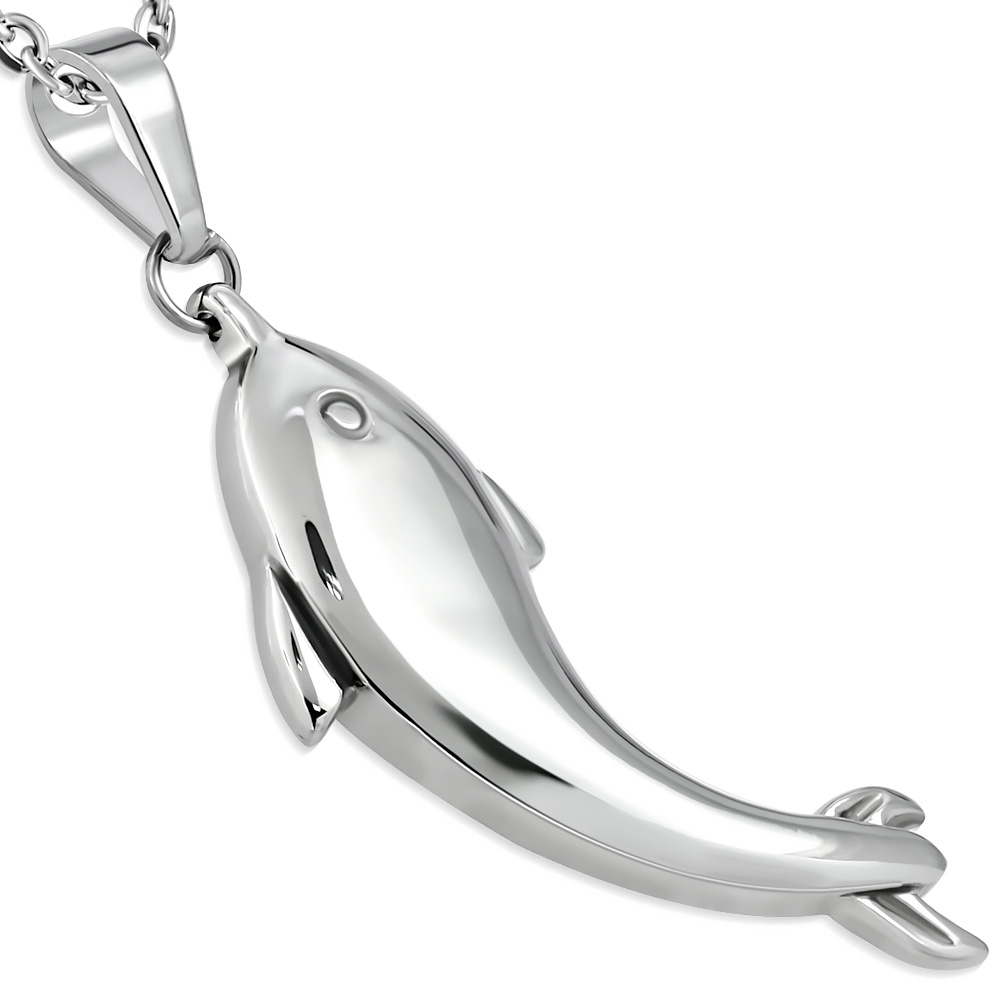 Oceľový prívesok - delfín