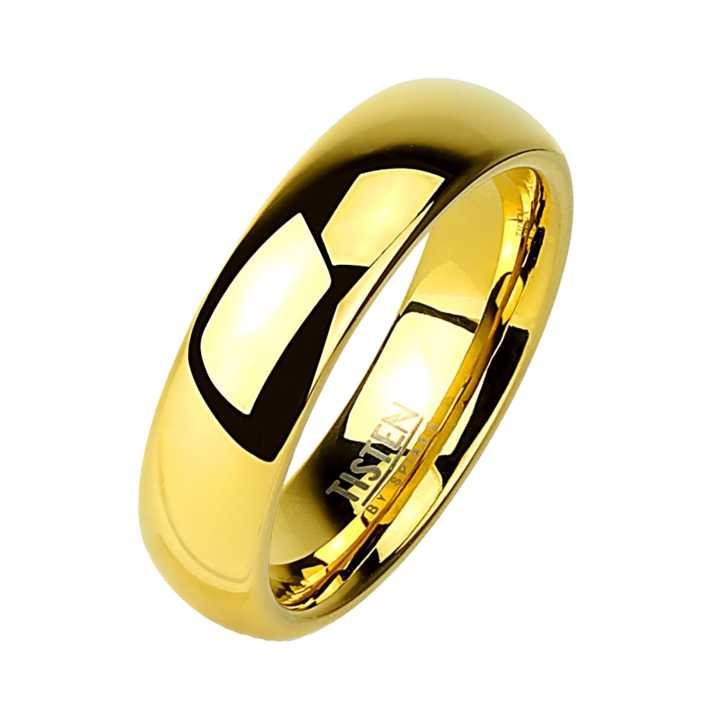 Tistenový prsteň pozlátený, šírka 4 mm
