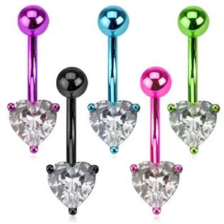Šperky4U Piercing do pupíku - srdíčko - WP01275-Q