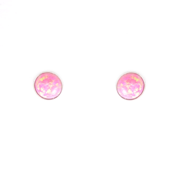 Strieborné náušnice - ružový opál