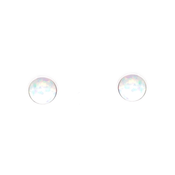 Strieborné náušnice - svetlý opál