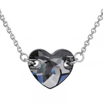 Strieborný náhrdelník srdce Crystals from Swarovski ® Silver Night