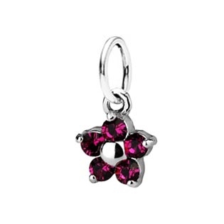 Detský prívesok kytička, Crystals from SWAROVSKI®, farba: Fuchsia