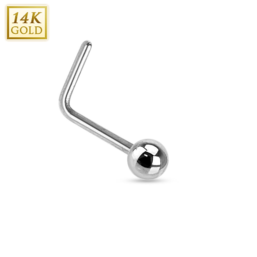 Zlatý piercing do nosu kulička, Au 585/1000 ZL01033-WG