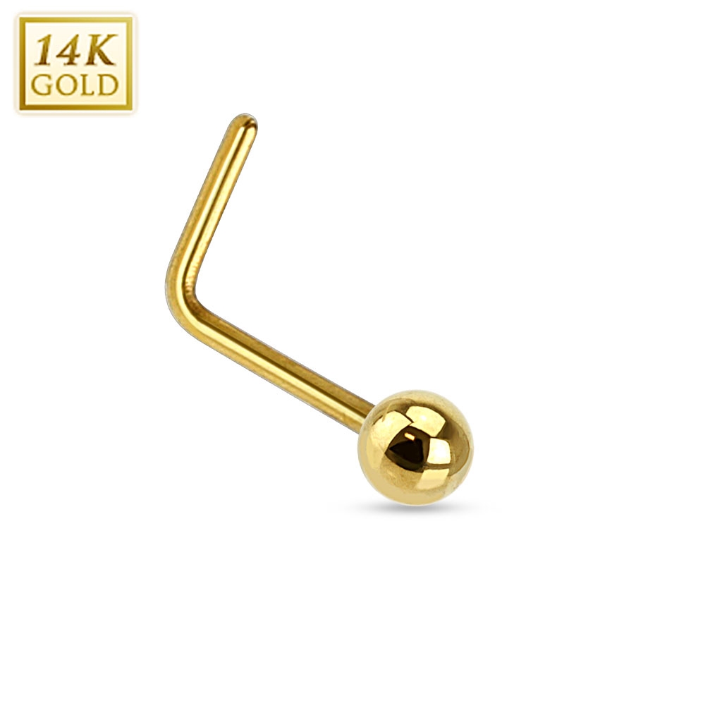 Zlatý piercing do nosu - kulička, Au 585/1000 ZL01033-YG