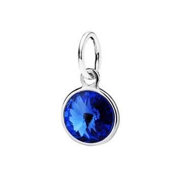 Strieborný prívesok s kameňom Crystals from SWAROVSKI®, farba: Sapphire