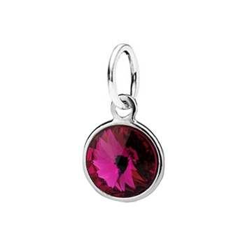 Strieborný prívesok s kameňom Crystals from SWAROVSKI®, farba: Fuchsia