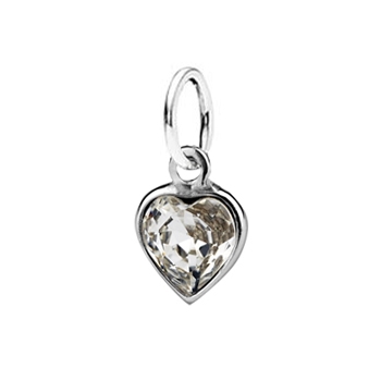 Strieborný prívesok so srdiečkom Crystals from SWAROVSKI®, farba: Crystal