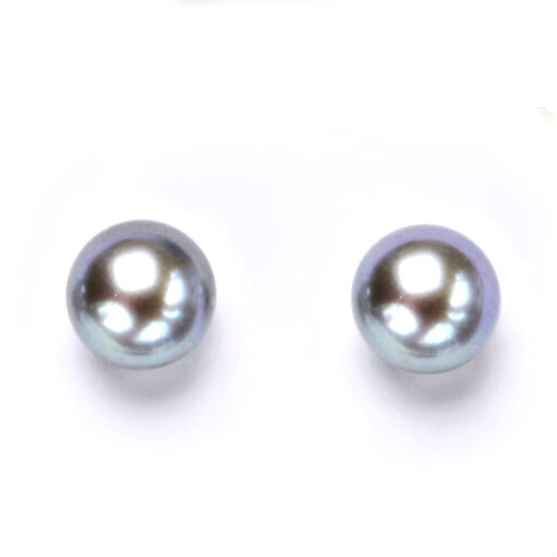 Skrutkovacie strieborné náušnice prírodné perly 7,5 mm