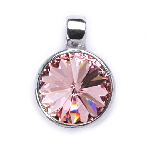 Strieborný prívesok s kameňom Crystals from SWAROVSKI®, farba: ROSE