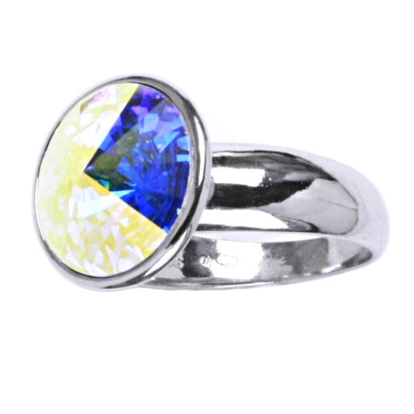 Strieborný prsteň s kameňom Crystals from SWAROVSKI®, farba: CRYSTAL AB