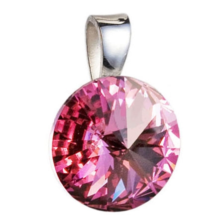 Strieborný prívesok s kryštálom Crystals from Swarovski ®, Rivoli Rose