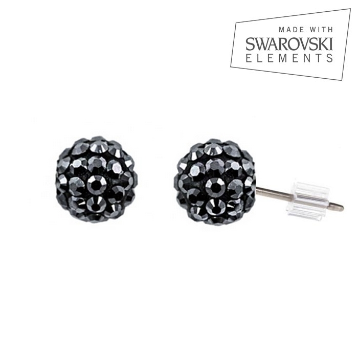 Titánové náušnice s kryštálmi Swarovski ®, hematitu