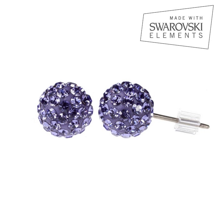 Titánové náušnice s kryštálmi Swarovski ®, Tanzanite