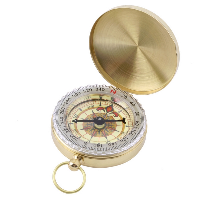 Kompas v uzatvárateľnom kovovom puzdre