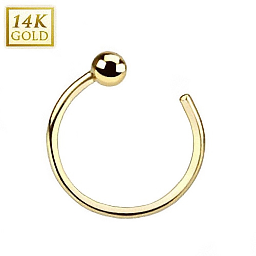 Zlatý piercing do nosu kruh, 0,8 x 8 mm, Au 585/1000 ZL01039-YG