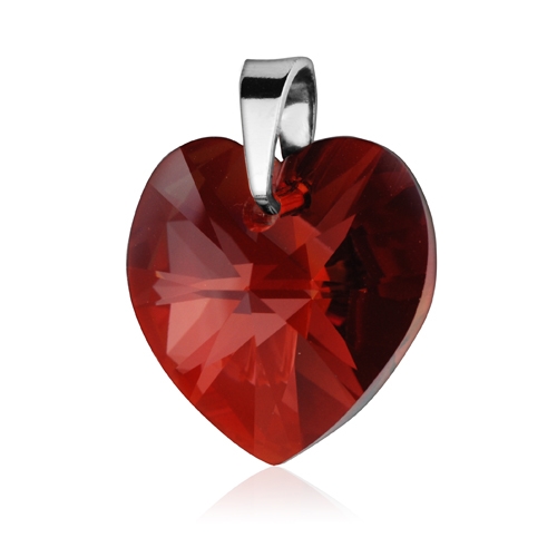Strieborný prívesok srdce z dielne Crystals from Swarovski ®, Siam