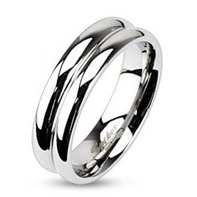 Spikes USA Ocelový prsten, šíře 6 mm - velikost 65 - OPR1395-65