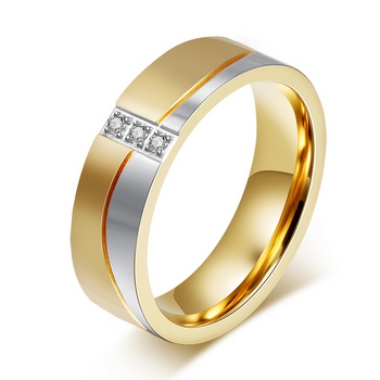 OPR0046 Dámsky oceľový prsteň so zirkónmi, šírka 6 mm