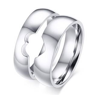 Šperky4U OPR0054 Pánský ocelový prsten - srdce, šíře 6 mm - velikost 65 - OPR0054-P-65