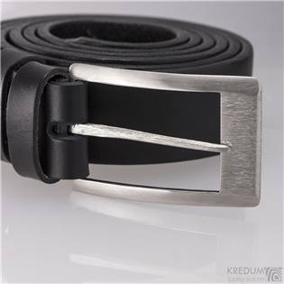 KREDUM® Hynek Kalista Kožený opasek - kovaná nerezová spona - Partner Gird 3X barva černá - KS7022A