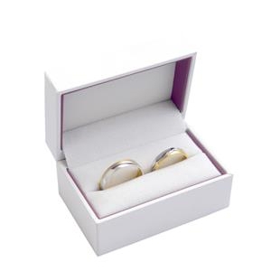 Darčeková krabička na snubný prsteňe - biela