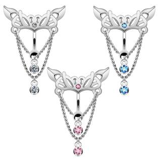 Šperky4U Piercing do pupíku s ozdobným štítem - WP01047-P