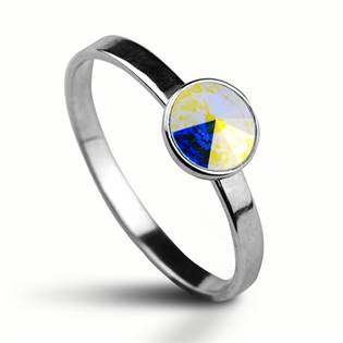 NUBIS® Stříbrný prsten s kamenem Crystals from Swarovski®, barva: CRYSTAL AB - velikost 52 - CS5940-AB-52