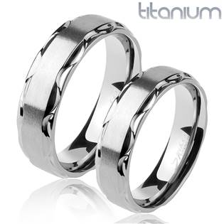 Titanový snubní prsten TT1045