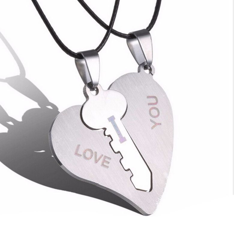 Párové oceľové náhrdelníky " I LOVE YOU "