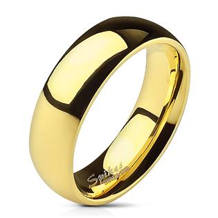 Šperky4U Ocelový prsten zlacený, šíře 6 mm - velikost 67 - OPR1495-6-67