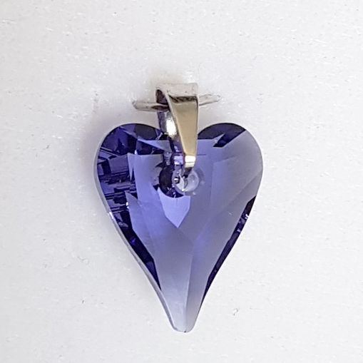 Strieborný prívesok srdce z dielne Crystals from Swarovski ®, Amethyst