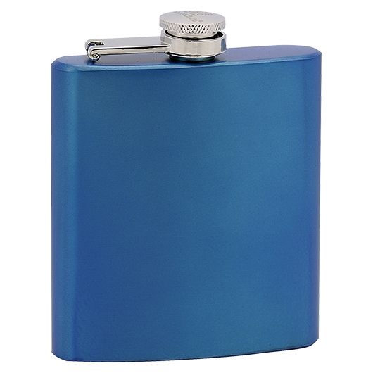 Modrá oceľová vrecková fľaša - ploskačka 175 ml