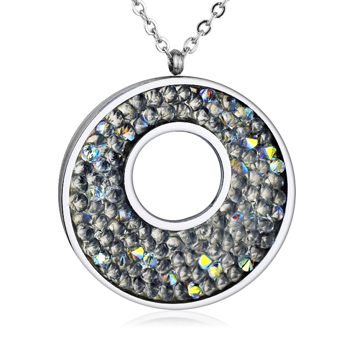 Ocelový náhrdelník s krystaly Crystals from Swarovski®, CRYSTAL AB LV5001-AB
