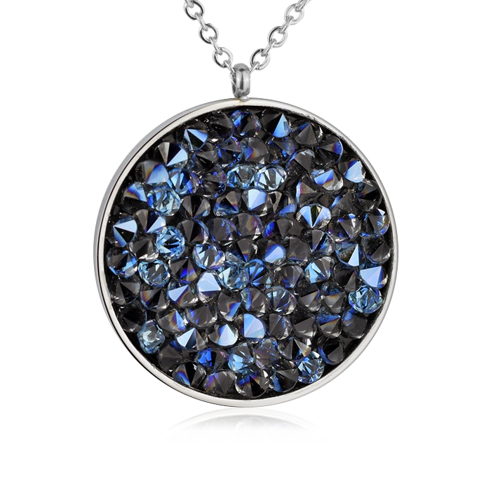 Ocelový náhrdelník s krystaly Crystals from Swarovski®, BERMUDA BLUE LV5002-BB