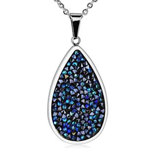 NUBIS® Ocelový náhrdelník s krystaly Crystals from Swarovski®, BERMUDA BLUE - LV5004-BB