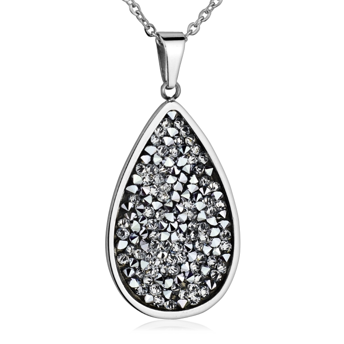 Ocelový náhrdelník s krystaly Crystals from Swarovski®, CRYSTAL CAL LV5004-CAL