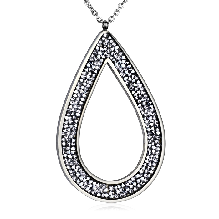Ocelový náhrdelník s krystaly Crystals from Swarovski®, CRYSTAL CAL LV5003-CAL