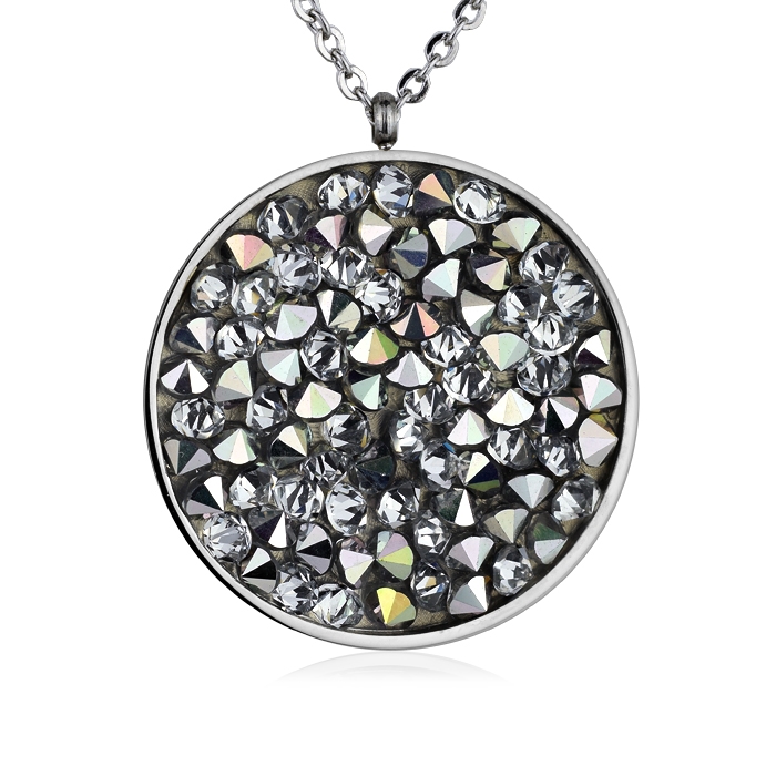Ocelový náhrdelník s krystaly Crystals from Swarovski®, LIGHT CHROME LV5002-CHR