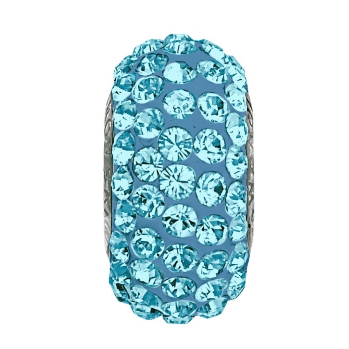 Navliekací prívesok gorálka SLIM s kryštálmi Swarovski ®, AQUAMARINE