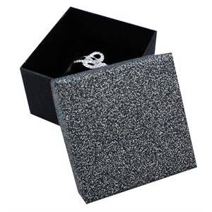 KR0055-GR Dárková krabička na prsten stříbřitě šedá/černá