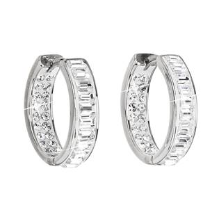 EVOLUTION GROUP CZ Stříbrné náušnice kruhy s krystaly Crystals from Swarovski®, Crystal - 31132.1
