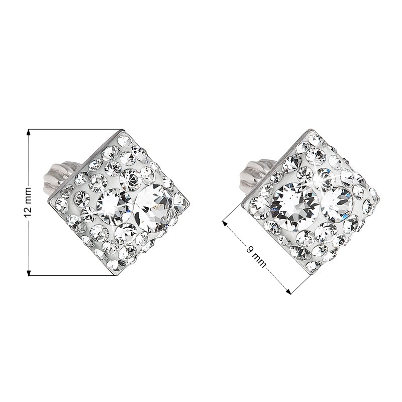 Stříbrné šroubovací náušnice s krystaly Crystals from Swarovski®, Crystal EG2006-CR