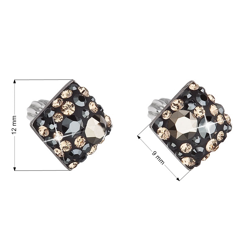 Strieborné skrutkovacie náušnice s kryštálmi Crystals from Swarovski ®, Colorado
